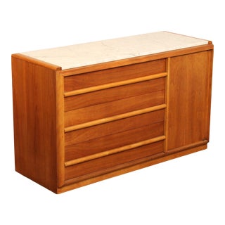 Widdicomb T.H. Robsjohn-Gibbings Mid Century Modern Marble Top Sideboard For Sale