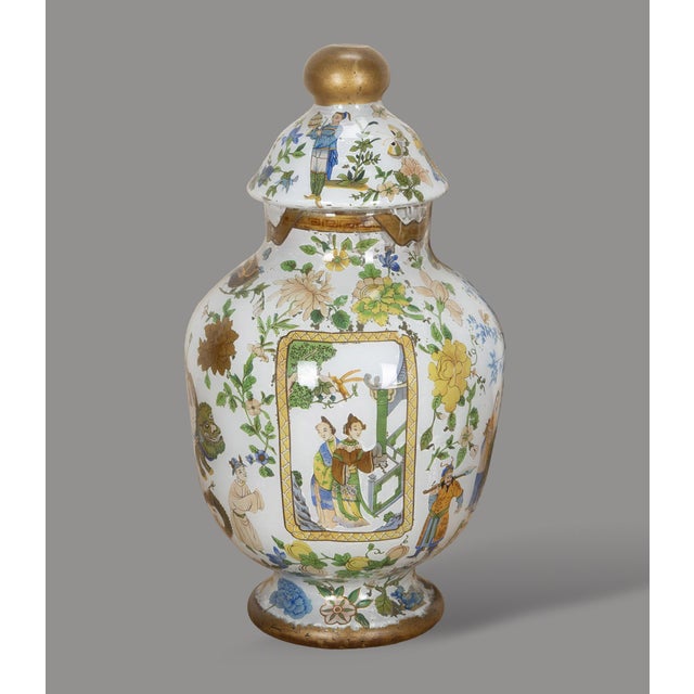 Antique English Decalcomania Vases, 1840, Set of 2 For Sale - Image 10 of 16