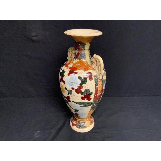 Ceramic 1910 Japanese Ceramic Satsuma Vase For Sale - Image 7 of 9
