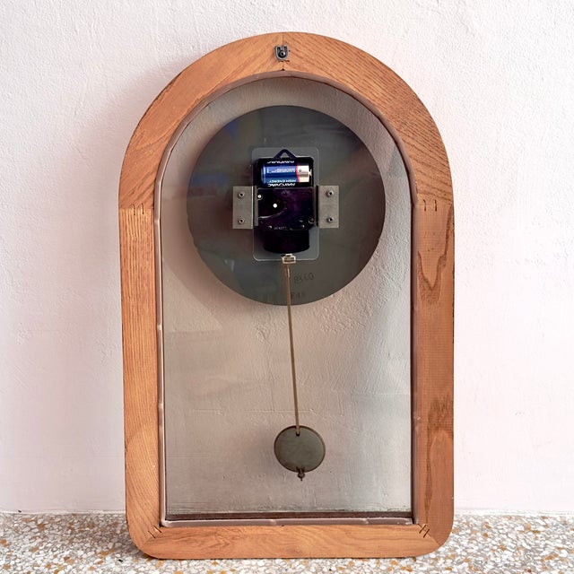 Wood Classic 1970s Elgin Pendulum Wall Clock With Quartz Movements, Made in Japan For Sale - Image 7 of 9