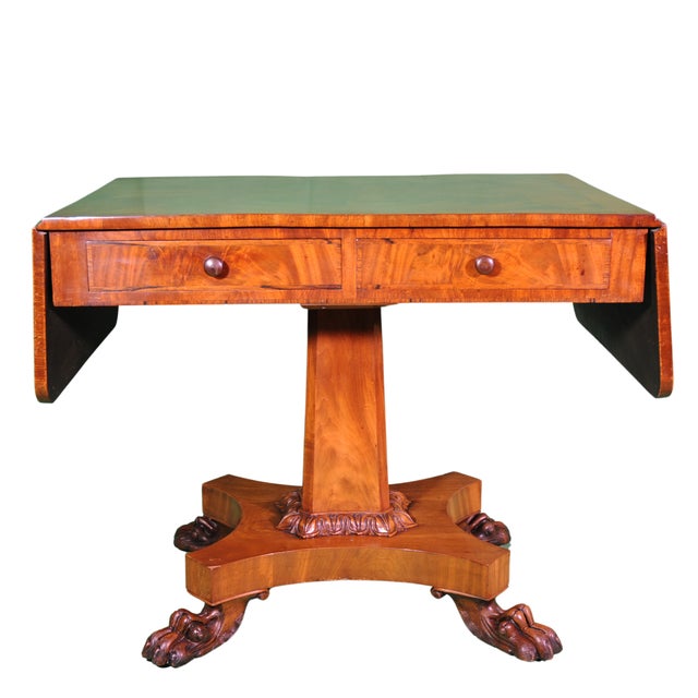Empire Game Table with Drawers and Claw Feet, 1840 For Sale - Image 12 of 12