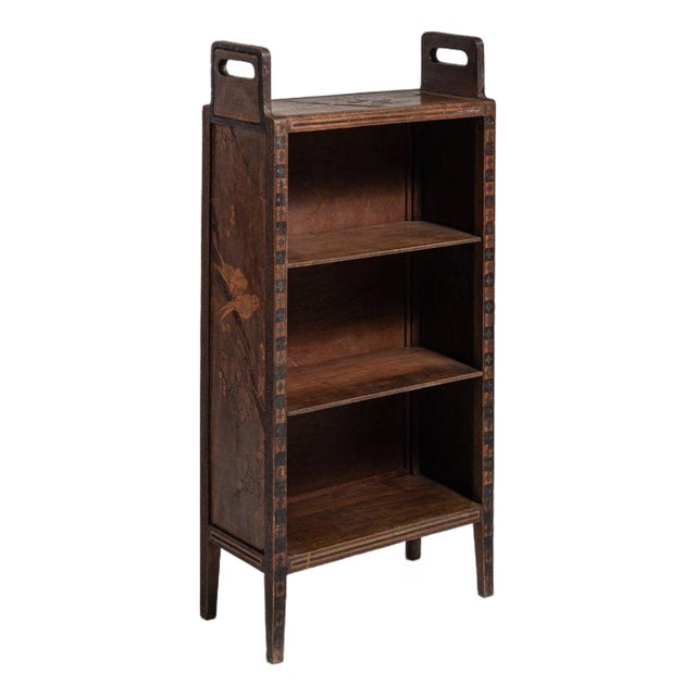 1910-1919 France Weathered Dark Oak Open Oak Bookshelf For Sale