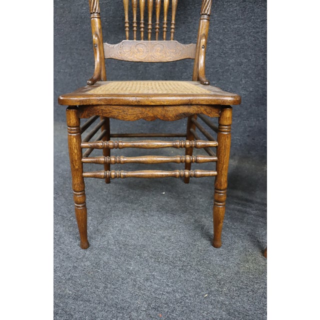 Set of 4 Larkin No. 1 Press Back Quarter Sawn Oak Side Chairs For Sale - Image 9 of 15