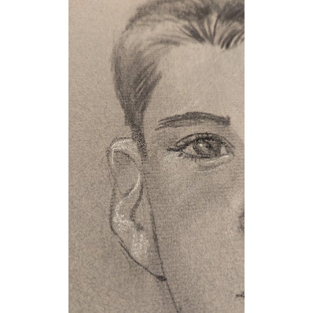 Mid-Century Modern Vintage 1965 Framed Matted Portrait Signed by Jo Halght 18"x22" For Sale - Image 3 of 16