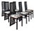 Vintage Italian Postmodern Slat Back Black Dining Chairs, Set of 6 For Sale