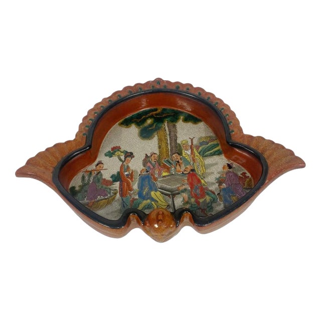 Meiji Japanese Satsuma Porcelain Dish in Ceramic For Sale
