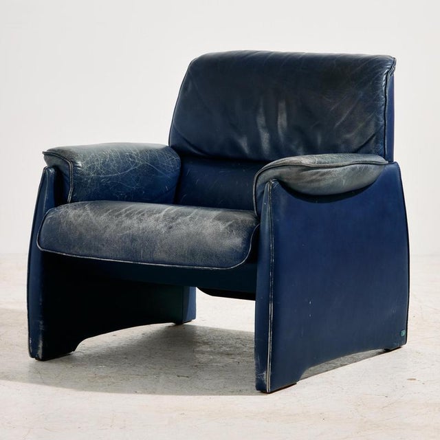 Textile Vintage Leather Lounge Chair from de Sede, 1980s For Sale - Image 7 of 7