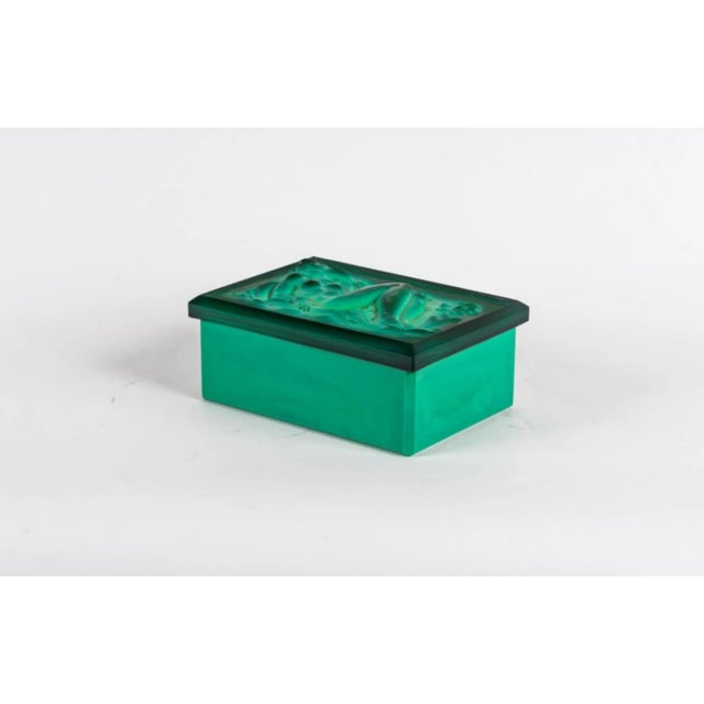 Curt Schlevogt glass box around 1930s Shows a nude women on top. On the right side where the leg ends shows a line on top....