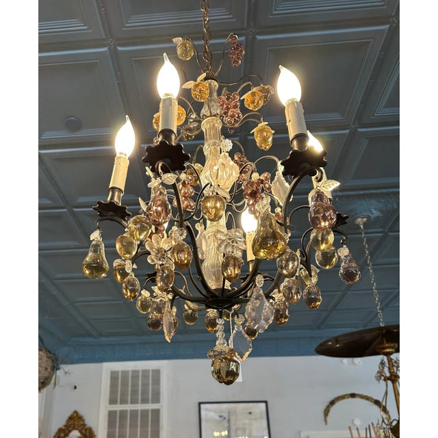Hollywood Regency Mid 20th Century Murano Hollywood Regency Style Chandelier For Sale - Image 3 of 4