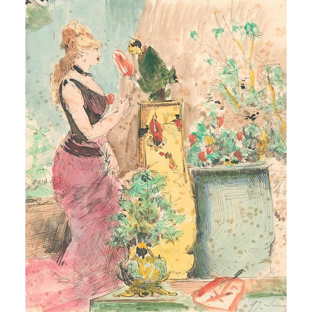 Henry Somm, Domestication, 1890s, Drawing For Sale - Image 3 of 3