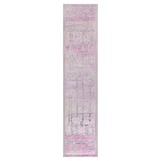 Modern Moroccan Hand-Knotted Runner by Doris Leslie Blau For Sale
