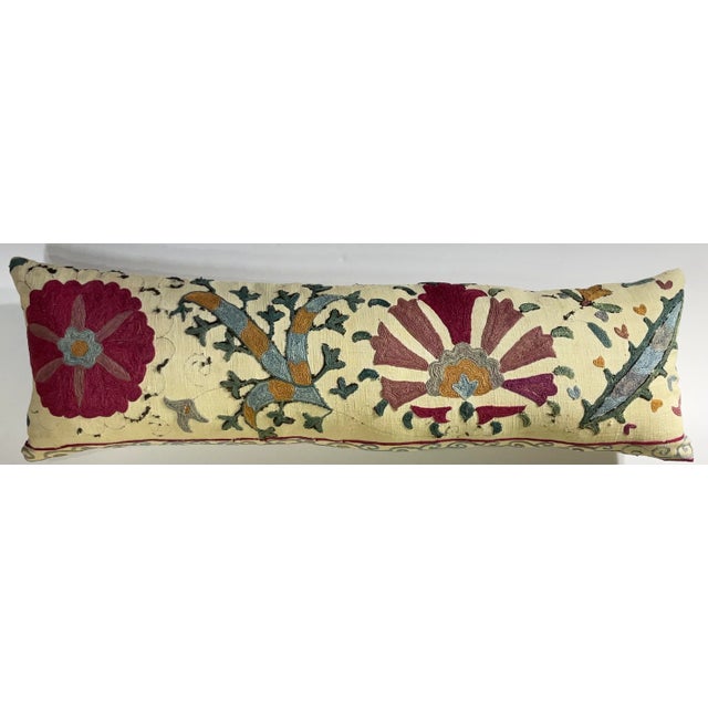 Antique Hand-Embroidered Suzani Pillow - a Piece of Art For Sale - Image 12 of 12