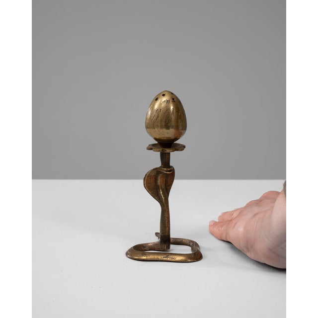 20th Century French Brass Snake Incense Holder. This sculptural incense holder is crafted entirely from brass and designed...