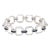 18k Sapphire Diamond Bracelet Womens White Gold 7.42in Milgrain Art Deco For Sale