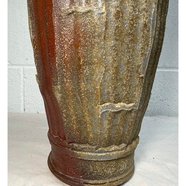 Large Handmade Signed Lewis Pottery Lidded Vase Urn Brutalist Sculpture Statue For Sale In New York - Image 6 of 15