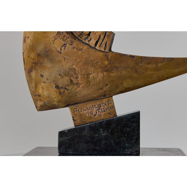 Giuseppe Pulvirenti, Abstract Sculpture, 1978, Bronze on Marble Base For Sale - Image 3 of 13