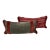 Gray Natural Suede & Red Belgian Weave Pillows- a Pair For Sale