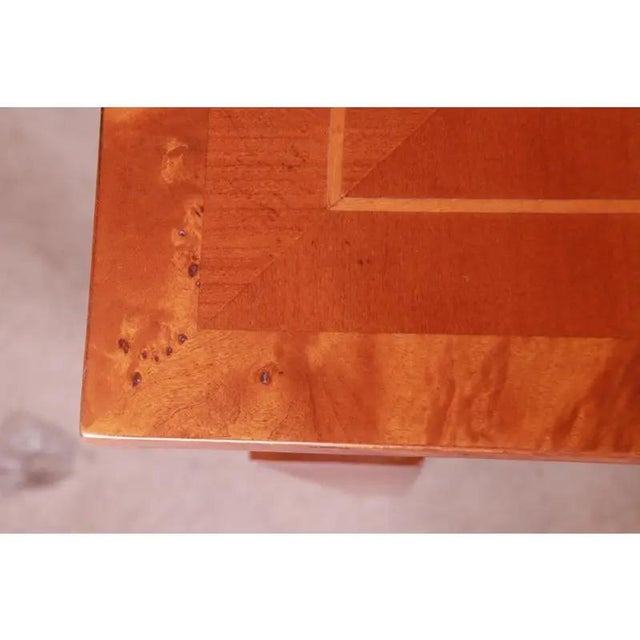 Baker Furniture Neoclassical Inlaid Cherry and Burl Wood Extension Dining Table For Sale In South Bend - Image 6 of 13