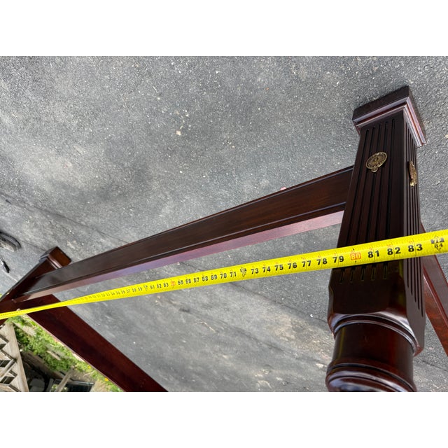 Henkel Harris Henkel Harris Vine Carved Flame Mahogany Hand Carved 4 Post King Bed Frame For Sale - Image 4 of 18