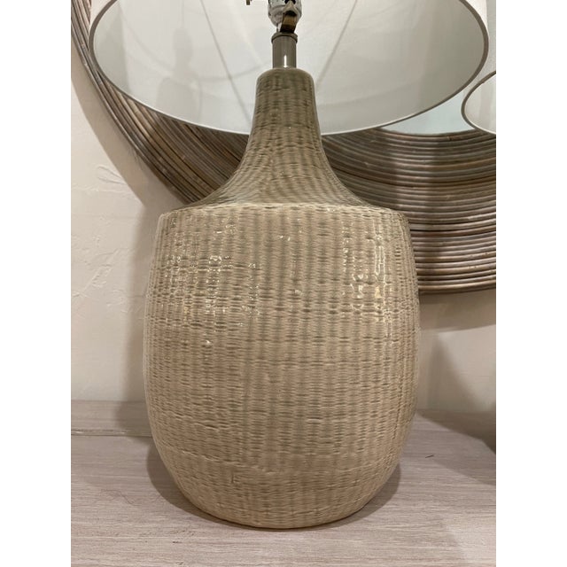 Traditional Pair Uttermost Ceramic Lamps For Sale - Image 3 of 7