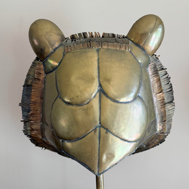 Mid 20th Century Mid 20th Century Large Sergio Bustamante Brass & Copper Tiger Head Sculpture, Signed & Numbered 88/100 For Sale - Image 5 of 12