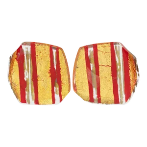 Anne and Frank Vigneri Red Lucite Pair of Clip Earrings With Gold Foil