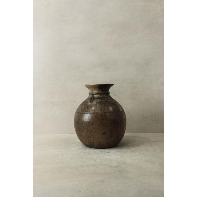 Vintage Teak Vase For Sale - Image 4 of 6