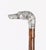 Metal Antique Greyhound Head Sliver Handled Walking Stick Cane, 1890s For Sale - Image 7 of 12