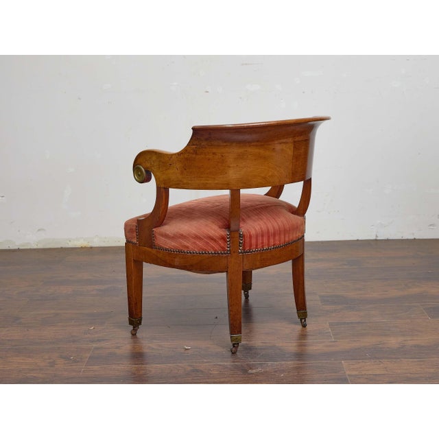 Biedermeier Biedermeier Walnut Tub Chair With Curved Crest Rail, 19th Century For Sale - Image 3 of 9