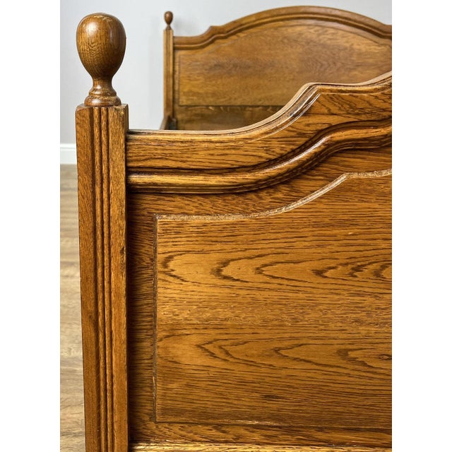 Vintage French Double Bed Frame with Carved Headboard For Sale - Image 6 of 13