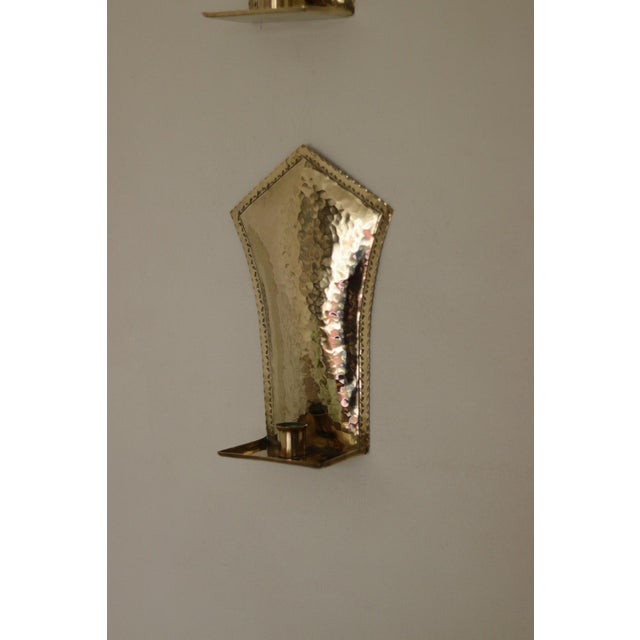 Metal Mid-Century Modern Swedish Brass Sconces, Set of 2 For Sale - Image 7 of 18