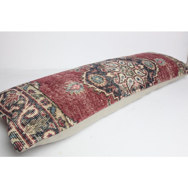 Authentic Handwoven Vintage Lumbar Rug Pillow Cover -16'' X 44'' For Sale - Image 10 of 11