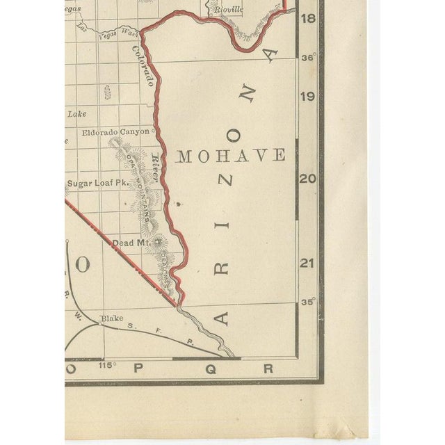 Antique Map of Nevada The Silver State by Ran McNally, 1899 For Sale - Image 9 of 12