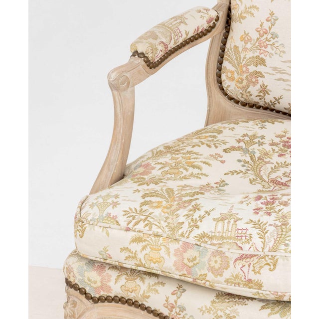 Louis XV Style Upholstered Fauteuil For Sale - Image 4 of 6
