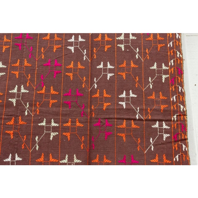 Textile Mid-Century Punjabi Phulkari Throw For Sale - Image 7 of 9