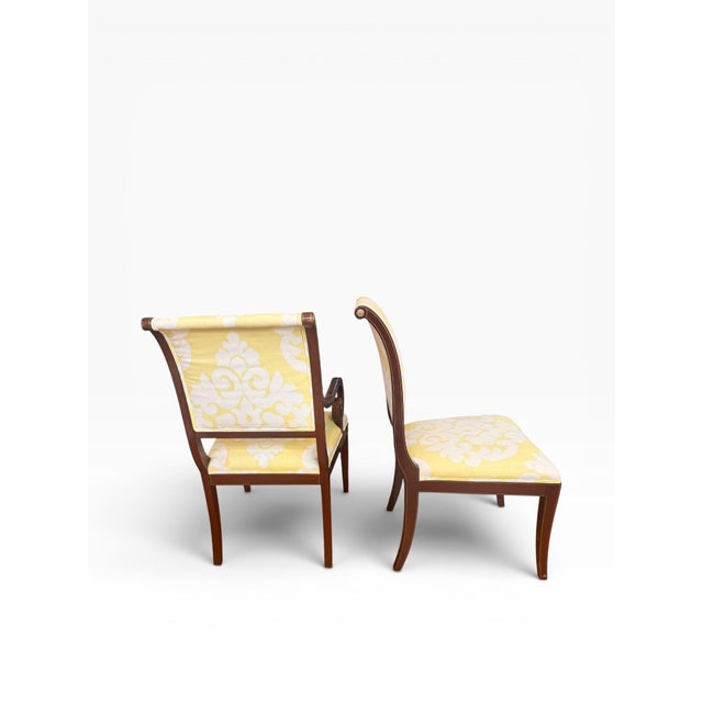 Kindel Furniture Set of 10 Kindel Neoclassical Mahogany Dining Chairs – 8 Side Chairs & 2 Armchairs For Sale - Image 4 of 18