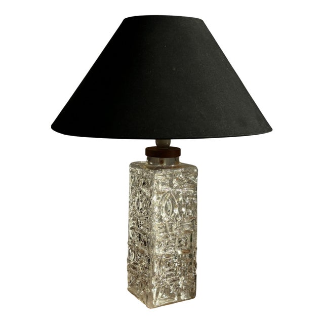 Large Glass Table Lamp attributed to Henrik Blomqvist for Stilarmatur, Tranås, Sweden, 1960 For Sale