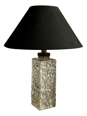 Large Glass Table Lamp attributed to Henrik Blomqvist for Stilarmatur, Tranås, Sweden, 1960