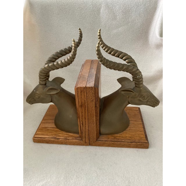 Brass 1970s Hollywood Regency Gazelle Dolbi-Cashier Style Brass Bookends- a Pair For Sale - Image 8 of 8