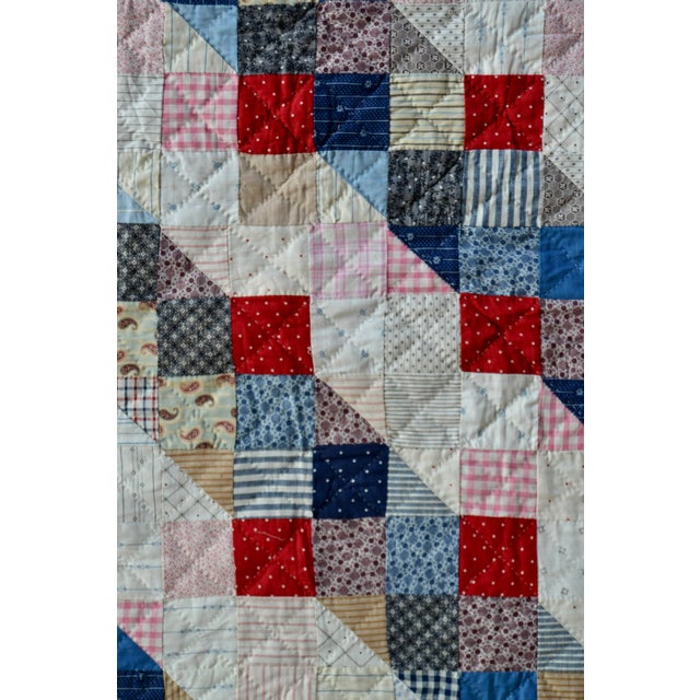 1910s ”Trip Around the World” Antique Quilt - For Sale - Image 9 of 16