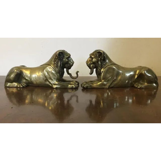 Antique Early 19th Century French Empire Bronze Egyptian Lion 1800 - A Pair For Sale - Image 9 of 11