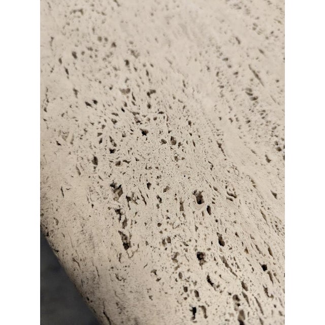Italian Dining Table with Travertine Top For Sale - Image 6 of 7