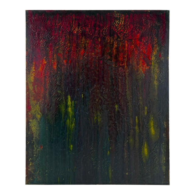 Fire in the Forest at Night by Dave Francis Original Acrylic on Canvas For Sale