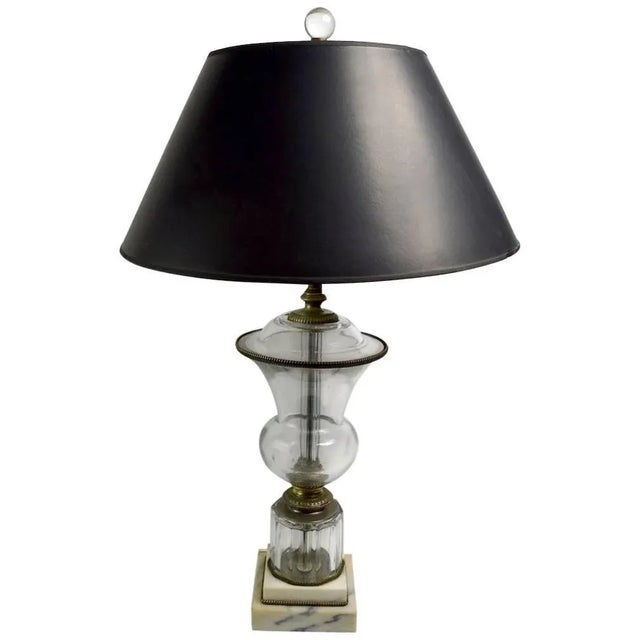 Classical Urn Form Glass Table Lamp After Baccarat For Sale - Image 13 of 13