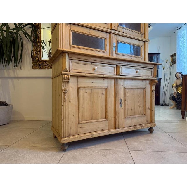 Gründerzeit Display Kitchen Credenza in Spruce, 1880s For Sale - Image 16 of 17