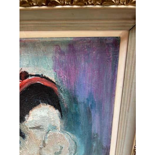 Dance? Oil on Canvas Painting, Mid-Century Modern, Signed, 1974 For Sale - Image 4 of 7