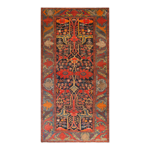 Fantastic Navy Blue and Red Color With Intricate Design Antique Malayer Rug