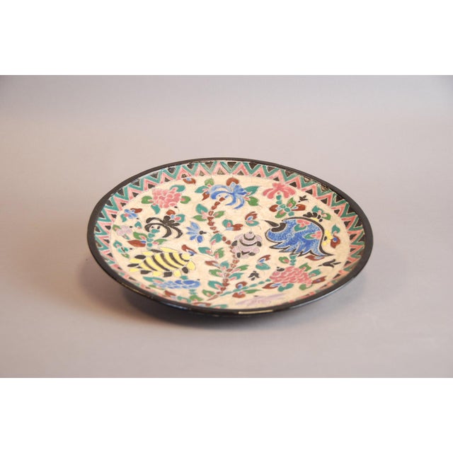 Mid-Century Modern Vintage Ceramic Plates by Jérôme Massier, 1950s, Set of 2 For Sale - Image 3 of 6