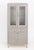 Art Deco Style Gray Patinated Metal Display Cabinet, with two glass-paneled doors with three glass shelves above three...