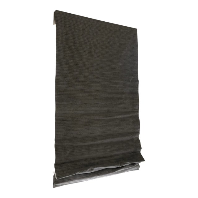 Contemporary Custom Made Cream & White Roman Shades With Blackout Lining For Sale